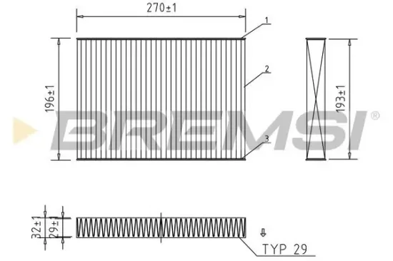 Filter, Innenraumluft BREMSI FC0861C Bild Filter, Innenraumluft BREMSI FC0861C