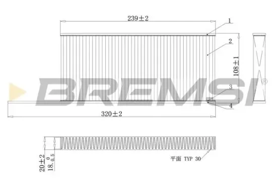 Filter, Innenraumluft BREMSI FC0863C Bild Filter, Innenraumluft BREMSI FC0863C