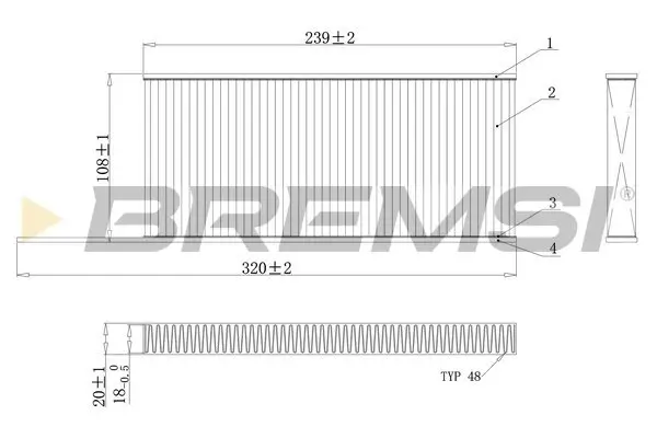 Filter, Innenraumluft BREMSI FC0863