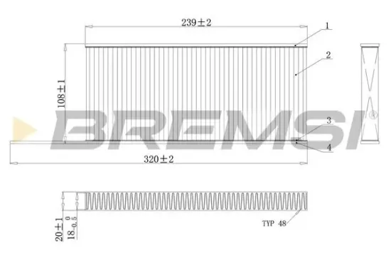 Filter, Innenraumluft BREMSI FC0863 Bild Filter, Innenraumluft BREMSI FC0863