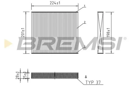 Filter, Innenraumluft BREMSI FC0872 Bild Filter, Innenraumluft BREMSI FC0872