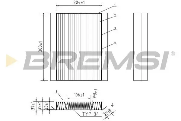 Filter, Innenraumluft BREMSI FC0876