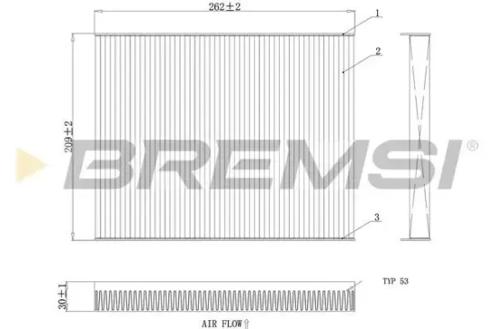 Filter, Innenraumluft BREMSI FC0880 Bild Filter, Innenraumluft BREMSI FC0880