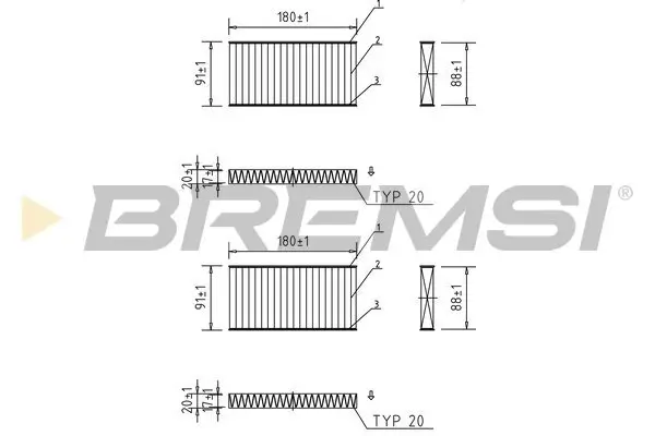 Filter, Innenraumluft BREMSI FC0888C