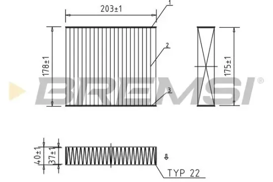 Filter, Innenraumluft BREMSI FC0890C Bild Filter, Innenraumluft BREMSI FC0890C