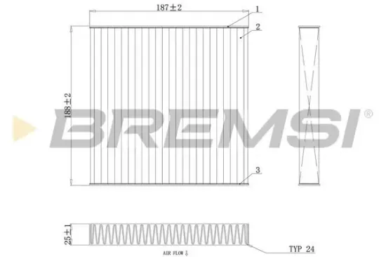 Filter, Innenraumluft BREMSI FC0892C Bild Filter, Innenraumluft BREMSI FC0892C