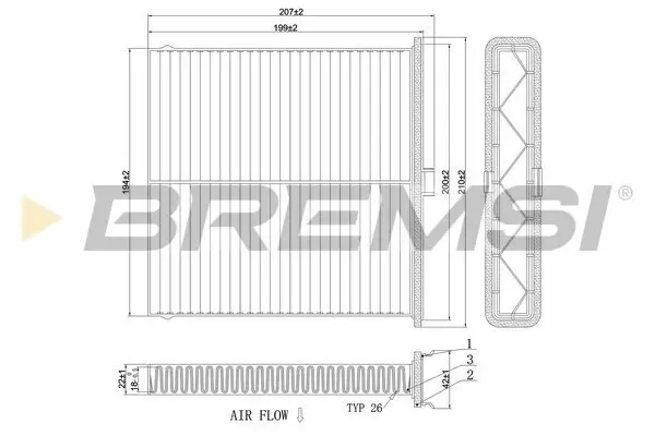 Filter, Innenraumluft BREMSI FC0896