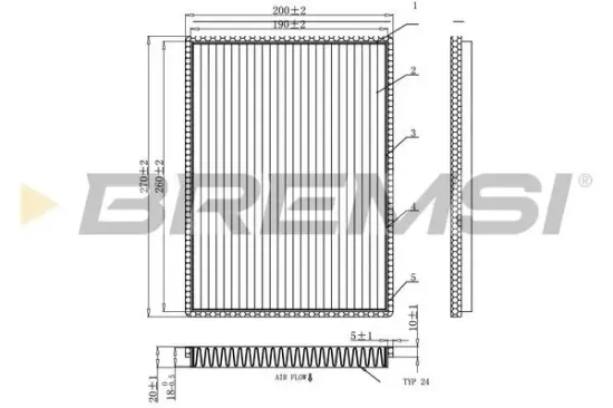 Filter, Innenraumluft BREMSI FC0901C Bild Filter, Innenraumluft BREMSI FC0901C