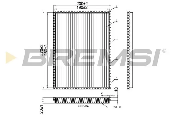 Filter, Innenraumluft BREMSI FC0901