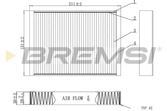 Filter, Innenraumluft BREMSI FC0907 Bild Filter, Innenraumluft BREMSI FC0907
