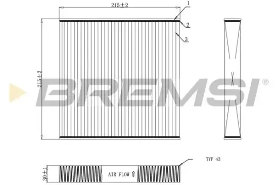 Filter, Innenraumluft BREMSI FC0909C Bild Filter, Innenraumluft BREMSI FC0909C