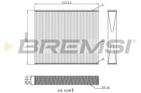 Filter, Innenraumluft BREMSI FC0910 Bild Filter, Innenraumluft BREMSI FC0910