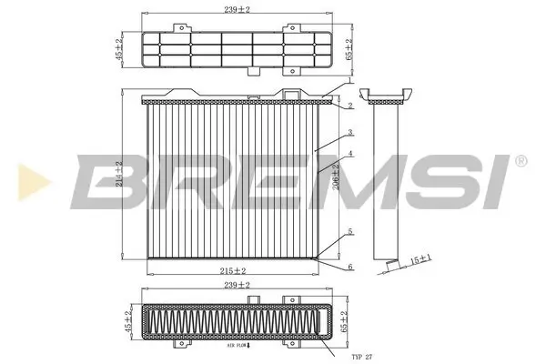 Filter, Innenraumluft BREMSI FC0911C