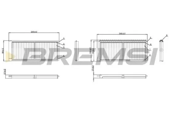 Filter, Innenraumluft BREMSI FC0913 Bild Filter, Innenraumluft BREMSI FC0913