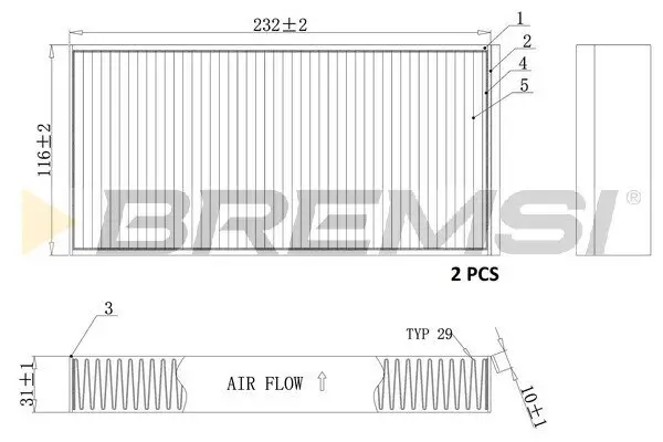 Filter, Innenraumluft BREMSI FC0914A