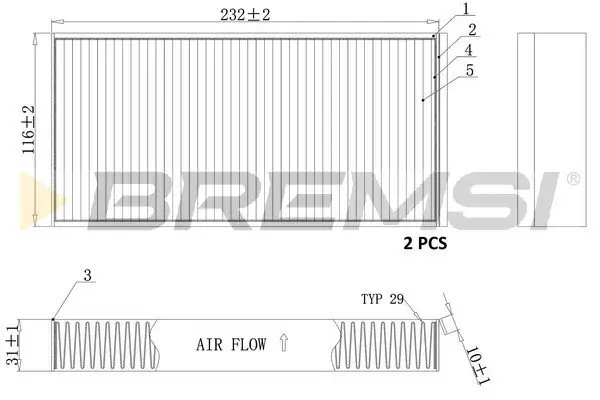 Filter, Innenraumluft BREMSI FC0914C