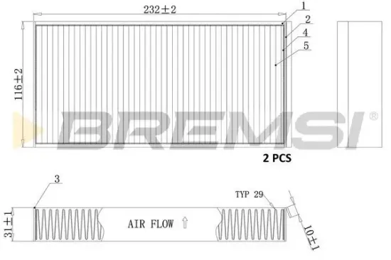 Filter, Innenraumluft BREMSI FC0914C Bild Filter, Innenraumluft BREMSI FC0914C