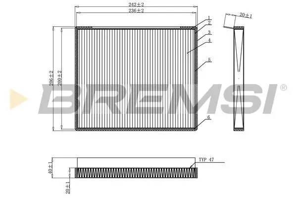 Filter, Innenraumluft BREMSI FC0917