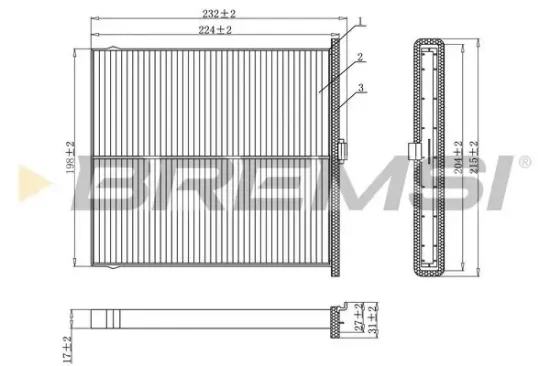 Filter, Innenraumluft BREMSI FC0919 Bild Filter, Innenraumluft BREMSI FC0919