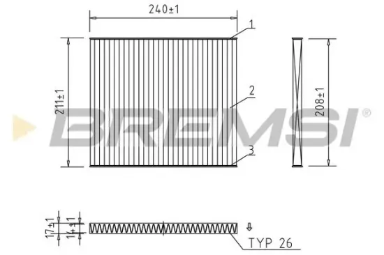 Filter, Innenraumluft BREMSI FC0921C Bild Filter, Innenraumluft BREMSI FC0921C