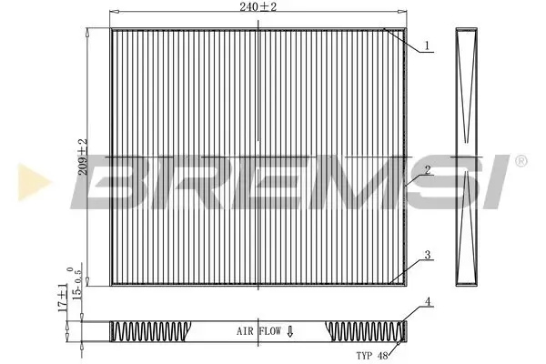Filter, Innenraumluft BREMSI FC0921