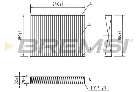 Filter, Innenraumluft BREMSI FC0923A Bild Filter, Innenraumluft BREMSI FC0923A
