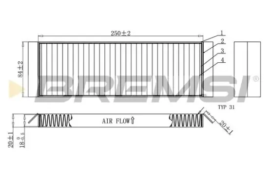 Filter, Innenraumluft BREMSI FC0925C Bild Filter, Innenraumluft BREMSI FC0925C