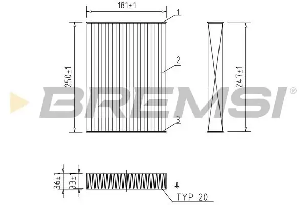 Filter, Innenraumluft BREMSI FC0927C