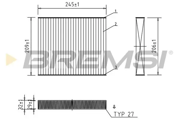 Filter, Innenraumluft BREMSI FC0931A