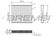 Filter, Innenraumluft BREMSI FC0931A