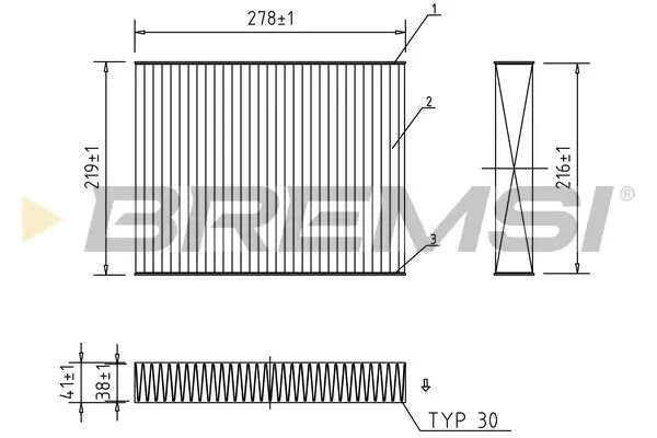 Filter, Innenraumluft BREMSI FC0945C