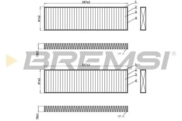 Filter, Innenraumluft BREMSI FC0946