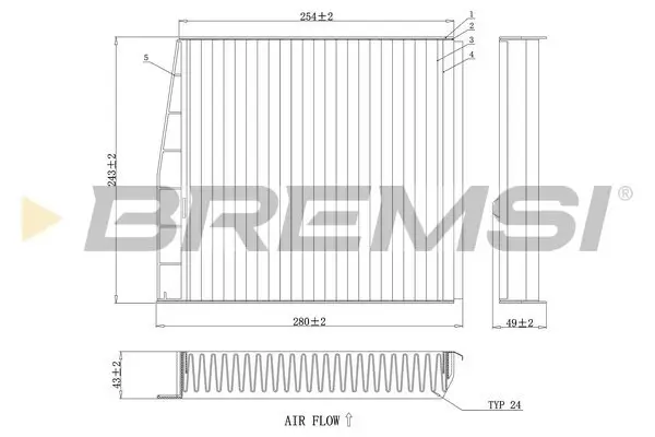 Filter, Innenraumluft BREMSI FC0976C