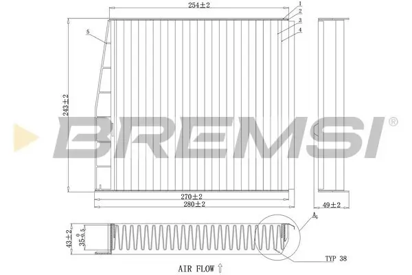 Filter, Innenraumluft BREMSI FC0976