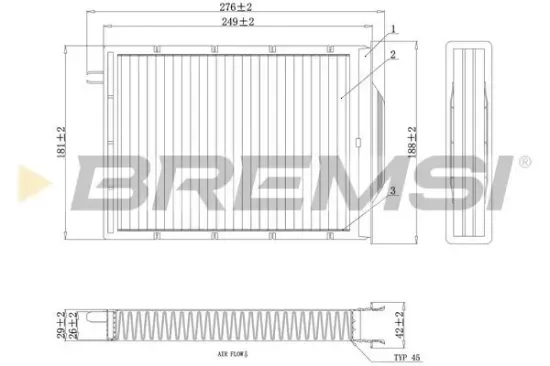 Filter, Innenraumluft BREMSI FC0980 Bild Filter, Innenraumluft BREMSI FC0980