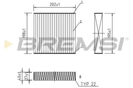 Filter, Innenraumluft BREMSI FC0982C Bild Filter, Innenraumluft BREMSI FC0982C
