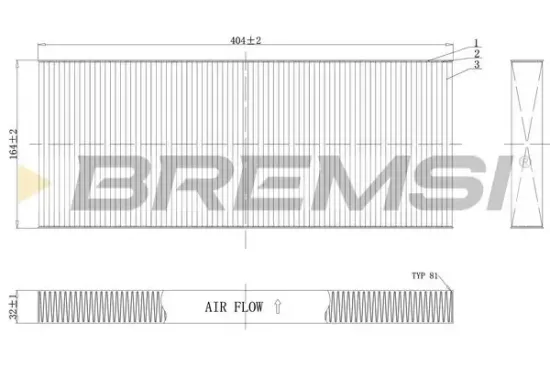 Filter, Innenraumluft BREMSI FC0984 Bild Filter, Innenraumluft BREMSI FC0984