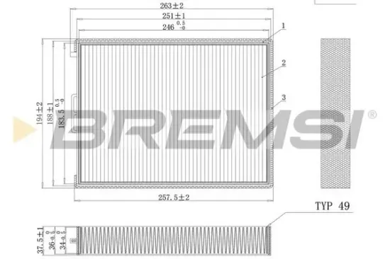Filter, Innenraumluft BREMSI FC0990 Bild Filter, Innenraumluft BREMSI FC0990