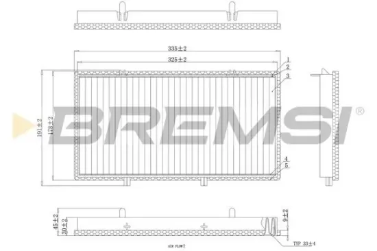 Filter, Innenraumluft BREMSI FC0998 Bild Filter, Innenraumluft BREMSI FC0998