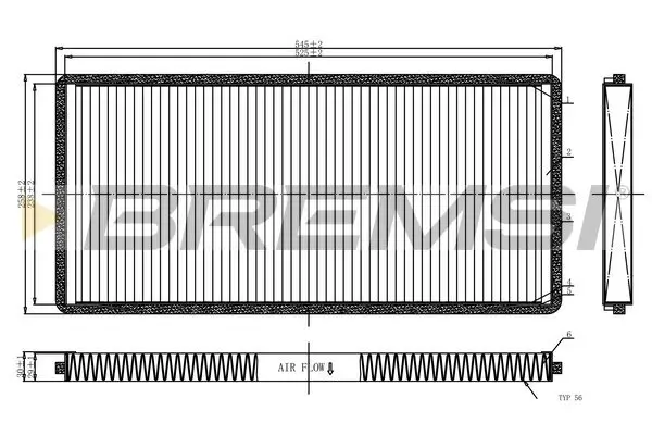Filter, Innenraumluft BREMSI FC1326C