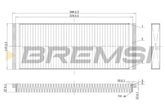 Filter, Innenraumluft BREMSI FC1329C Bild Filter, Innenraumluft BREMSI FC1329C