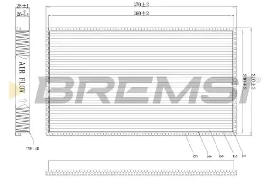 Filter, Innenraumluft BREMSI FC1338 Bild Filter, Innenraumluft BREMSI FC1338