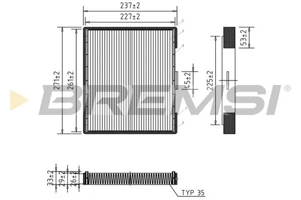 Filter, Innenraumluft BREMSI FC1527