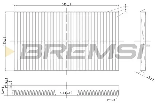 Filter, Innenraumluft BREMSI FC1537C