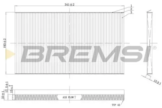 Filter, Innenraumluft BREMSI FC1537C Bild Filter, Innenraumluft BREMSI FC1537C