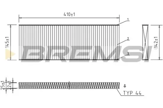 Filter, Innenraumluft BREMSI FC1545C Bild Filter, Innenraumluft BREMSI FC1545C