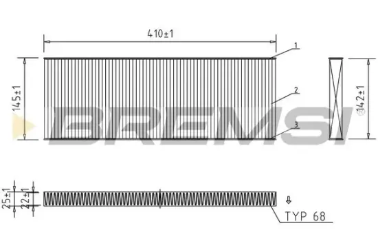 Filter, Innenraumluft BREMSI FC1545 Bild Filter, Innenraumluft BREMSI FC1545