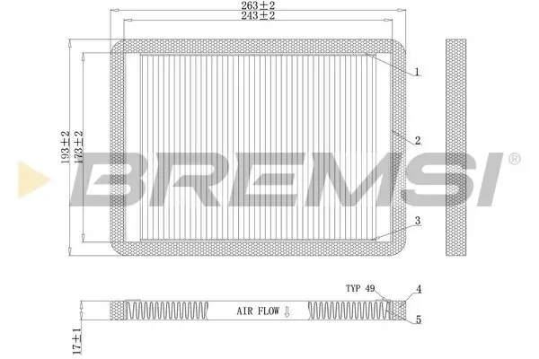 Filter, Innenraumluft BREMSI FC1547