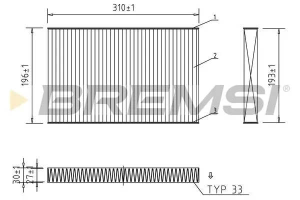 Filter, Innenraumluft BREMSI FC1549C