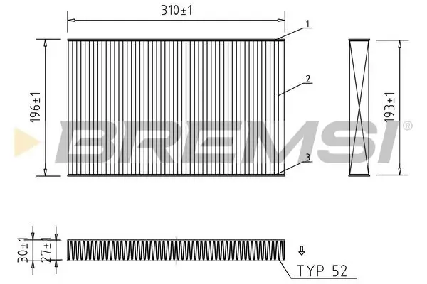 Filter, Innenraumluft BREMSI FC1549